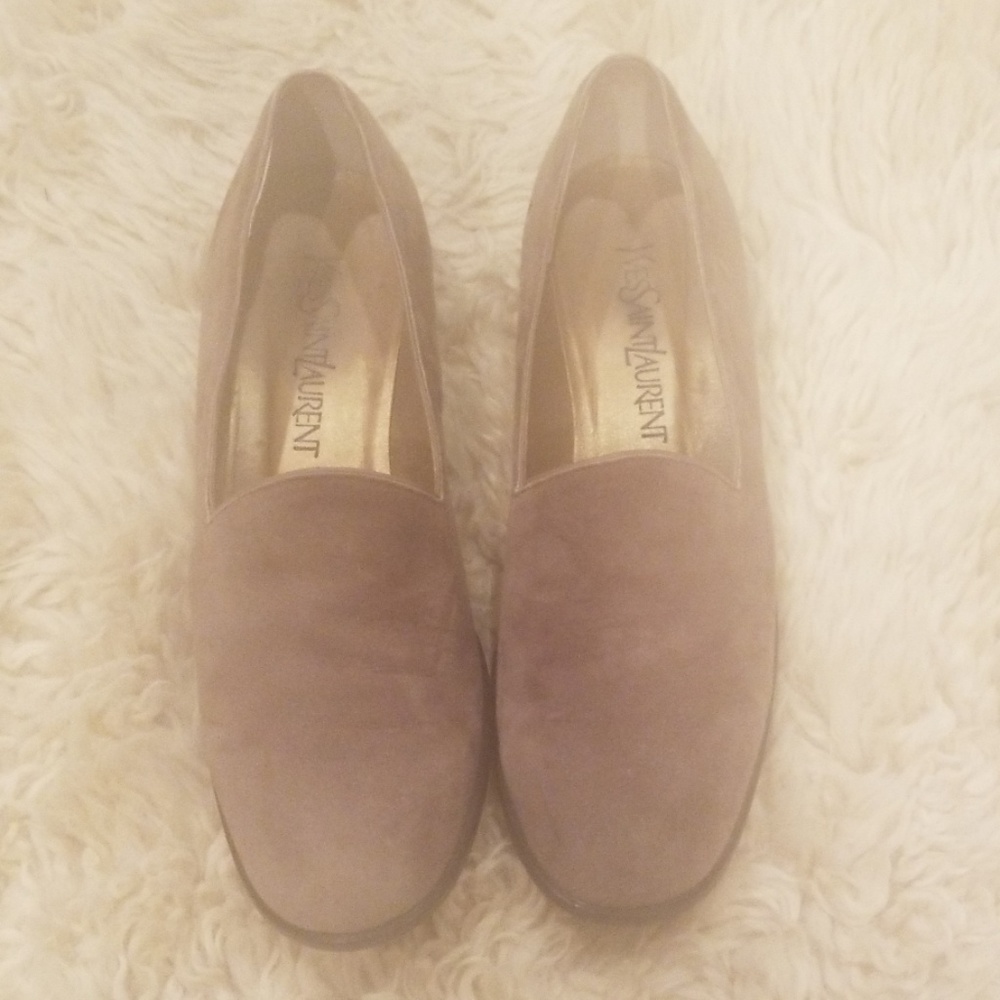 YSL taupe loafers